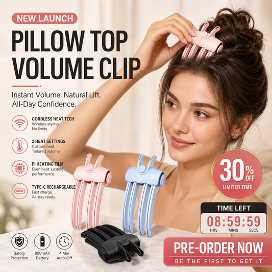 🎉+48K Vendidos 💇 Clip Elevador de Raíces con Calor Inalámbrico, Herramienta de Peinado Portátil para Cabello Fino y Lacio