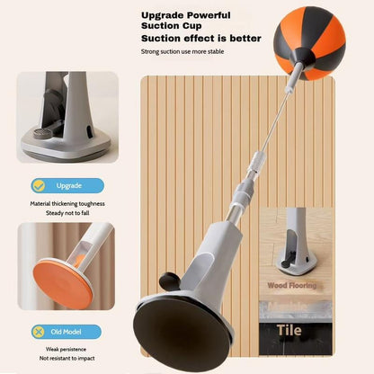 Pelota reflex de boxeo de pie con soporte – Altura ajustable para adolescentes y adultos – Rebote 360° para alivio del estrés y fitness – Ideal para uso en el hogar en dormitorios, salas de estar y jardines