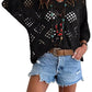 ⏰ Último día de oferta 50% de descuento 🔥 Hot Sale - Top de mujer estilo bohemio con detalles de encaje en beige y cuello en V