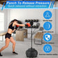 Pelota reflex de boxeo de pie con soporte – Altura ajustable para adolescentes y adultos – Rebote 360° para alivio del estrés y fitness – Ideal para uso en el hogar en dormitorios, salas de estar y jardines