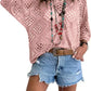 ⏰ Último día de oferta 50% de descuento 🔥 Hot Sale - Top de mujer estilo bohemio con detalles de encaje en beige y cuello en V