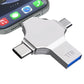 1TB USB OTG 4 en 1, Forma Cruz, Memoria USB para Fotos, Dispositivo de Almacenamiento USB Mini Portátil, Almacenamiento Externo