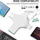 1TB USB OTG 4 en 1, Forma Cruz, Memoria USB para Fotos, Dispositivo de Almacenamiento USB Mini Portátil, Almacenamiento Externo