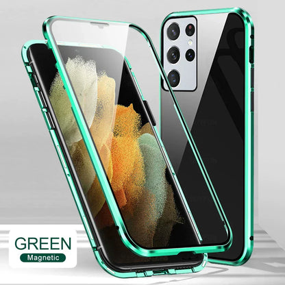 💥Funda magnética de vidrio templado de doble cara para Samsung S21-S25 Series