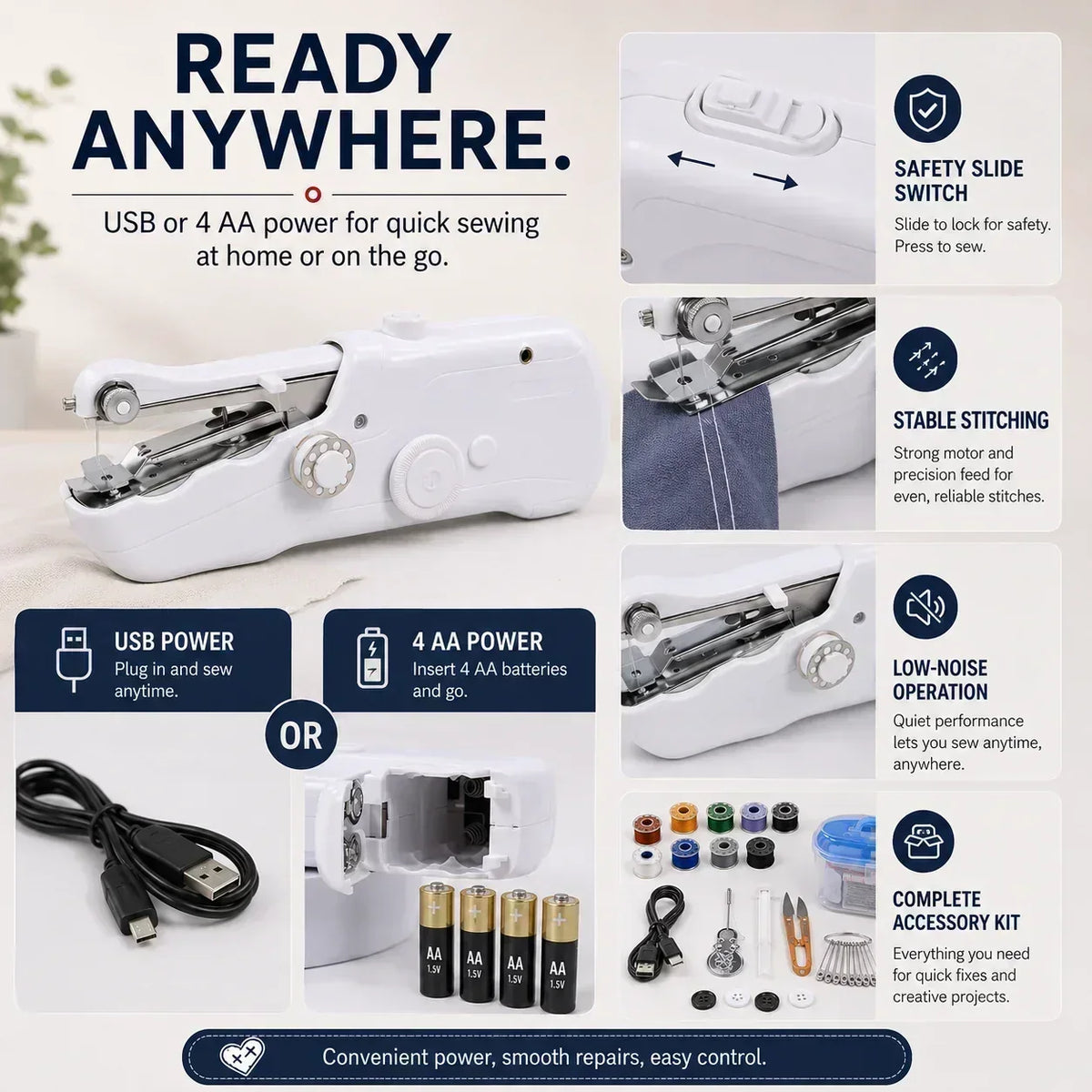 ⏳Time-Limited Special⏰🧵Mini Electric Sewing Machine – Lightweight, Portable & Easy to Use! ✨