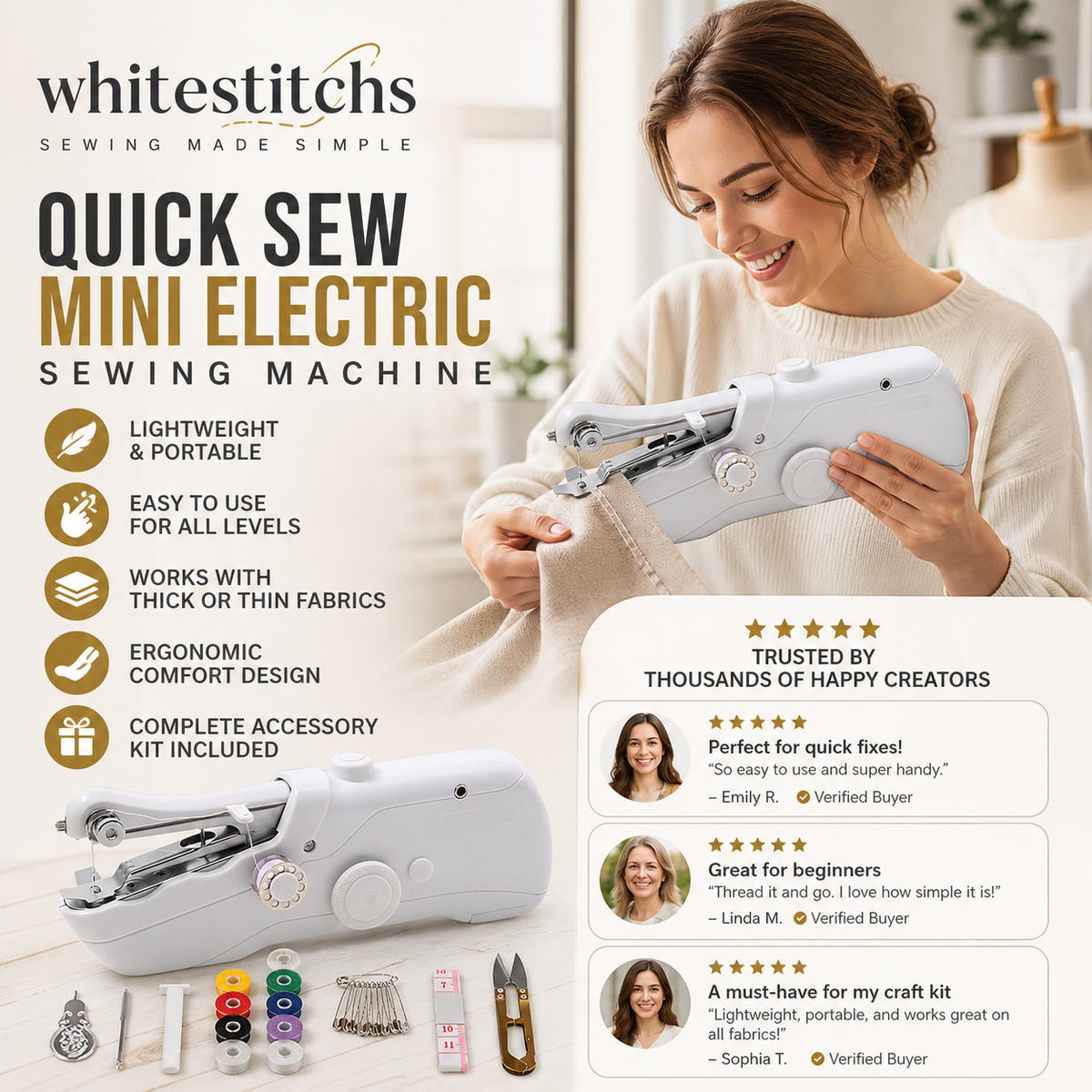 ⏳Time-Limited Special⏰🧵Mini Electric Sewing Machine – Lightweight, Portable & Easy to Use! ✨