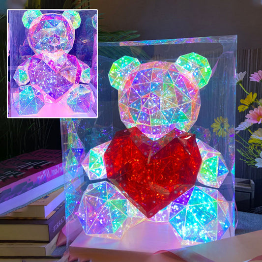 💕Flores Marchitas? Oso Luminoso 16 Colores, ¡Magia Eterna! ⏳ Caja PVC+💘 2 Corazones!Parejas Recomiendan! Oso Luminoso, ¡Encanto Total!