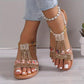 Nuevas Sandalias de Verano para Mujer con Punta Abierta y Detalles de Strass