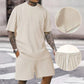 Conjunto de verano para hombre: camiseta de hombros caídos y pantalones cortos con cordón