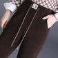 Pantalones largos gruesos de cintura alta con cordón para mujer