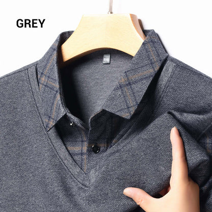 🔥💖Navidad Nuevas llegadas-49%OFF🔥🌟 Camisas Casuales de Manga Larga para Hombre de Dos Piezas 🌟