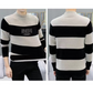 Men's Striped Knit Crew Neck Sweater