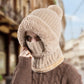 Pasamontañas de punto de invierno para mujer