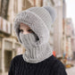 Pasamontañas de punto de invierno para mujer