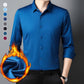 🌲Oferta navideña 50 % de descuento🌲Camisa de hombre con forro de felpa de color liso
