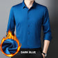 🌲Oferta navideña 50 % de descuento🌲Camisa de hombre con forro de felpa de color liso
