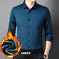 🌲Oferta navideña 50 % de descuento🌲Camisa de hombre con forro de felpa de color liso