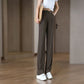 Pantalón de Pierna Recta de Cintura Alta con Bolsillos para Verano