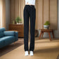 Pantalón de Pierna Recta de Cintura Alta con Bolsillos para Verano