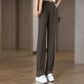 Pantalón de Pierna Recta de Cintura Alta con Bolsillos para Verano