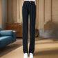 Pantalón de Pierna Recta de Cintura Alta con Bolsillos para Verano