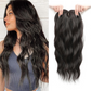 Topper de Cabello Ondulado con Flequillo y Clip para Cabello Fino