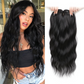 Topper de Cabello Ondulado con Flequillo y Clip para Cabello Fino