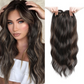 Topper de Cabello Ondulado con Flequillo y Clip para Cabello Fino