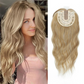 Topper de Cabello Ondulado con Flequillo y Clip para Cabello Fino