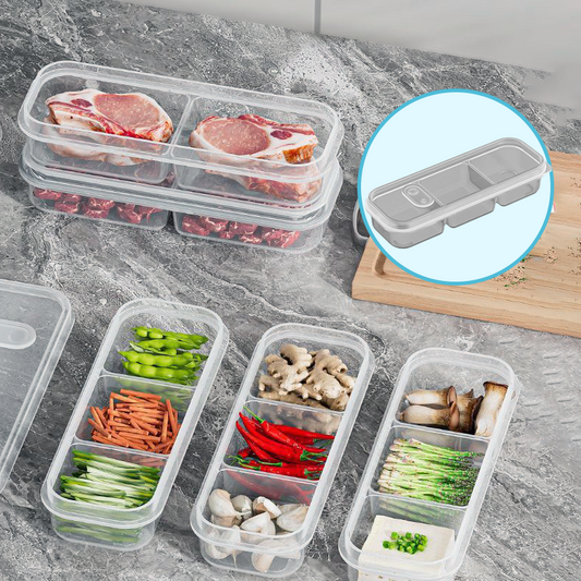 Caja organizadora con compartimento para mantener la frescura en el refrigerador