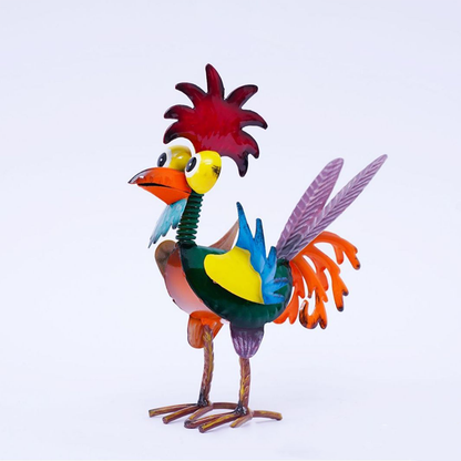 Adorno de Gallo de Metal Chistoso para Jardín