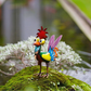 Adorno de Gallo de Metal Chistoso para Jardín