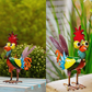 Adorno de Gallo de Metal Chistoso para Jardín