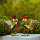 Adorno de Gallo de Metal Chistoso para Jardín