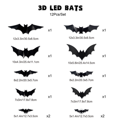 🔥 ÚLTIMO DÍA DE PROMOCIÓN - 50 % DE DESCUENTO 🔥🦇Decoración de pared LED con murciélagos en 3D para Halloween