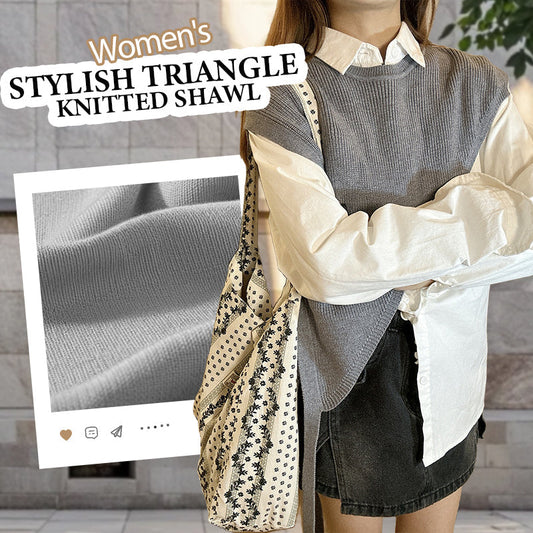 Chal de punto triangular elegante para mujer