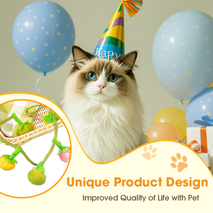 Hilo interactivo de juguete con hierba gatera en forma de fruta