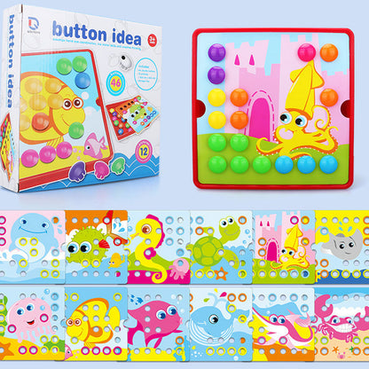 Educational Mushroom Peg Art Puzzle Set for Toddlers