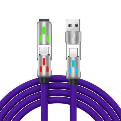 ✨Buy 1 get 1 free-Universal RGB 4-in-1 Fast Charging Cable-Completely upgraded