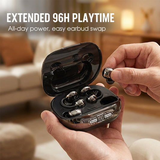 Bluetooth 6.0 Clip-On & In-Ear Wireless Earbuds