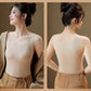 Camiseta de tirantes térmica con cuello en U y sujetador incorporado para mujer