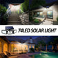Lámpara Solar de Pared con 3 Cabezales y Sensor de Movimiento para Exterior