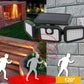 Lámpara Solar de Pared con 3 Cabezales y Sensor de Movimiento para Exterior