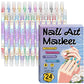 Set de Plumones Doble Punta para Nail Art y Decoración de Uñas