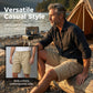 Pantalones cortos cargo casuales para hombre con cintura con cordón