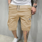Pantalones cortos cargo casuales para hombre con cintura con cordón