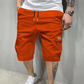 Pantalones cortos cargo casuales para hombre con cintura con cordón