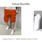 Pantalones cortos cargo casuales para hombre con cintura con cordón