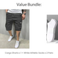 Pantalones cortos cargo casuales para hombre con cintura con cordón