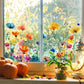 💐 Pegatinas de ventana de ramo de flores de colores 🖼️(Tamaño de corte libre)